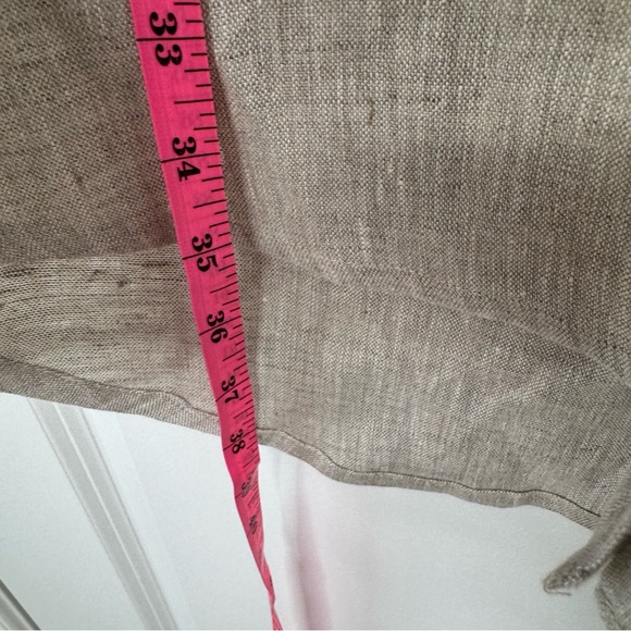 Karen Kane tan linen Casual Button Down long sleeve dress medium - Picture 7 of 9